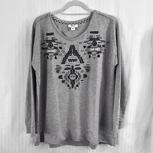 Style & Co Beaded Sweatshirt Lg